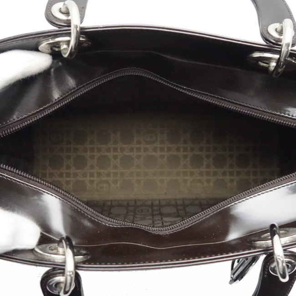 Christian Dior 2WAY Bag Lady Dior Enamel Black - Picture 2 of 7